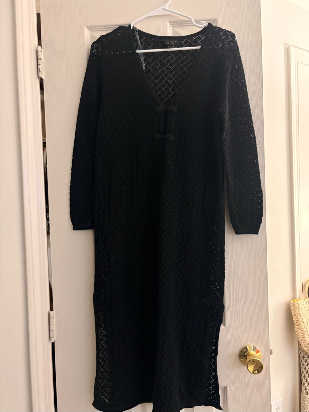 House of Harlow 1960 Black Crochet Swim Coverup - Picture 2 of 6